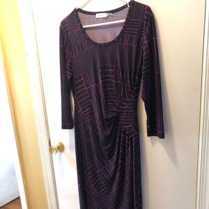 CALVIN KLEIN Black and Purple Dress Size 10